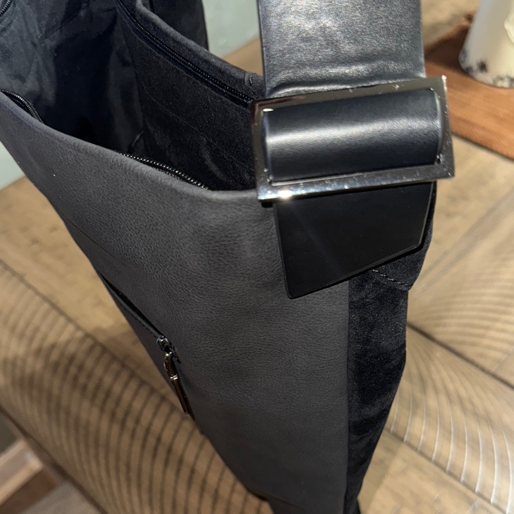 Elegant Black Suede Tote Bag